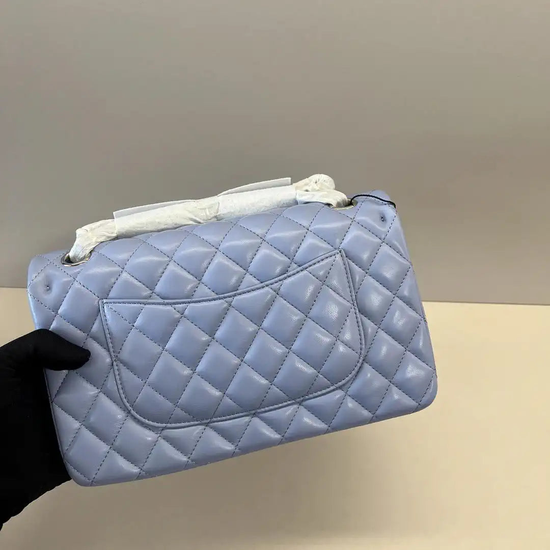 Chanel A01112 Flap Classic 11.12 Handbag Lambskin Dark Blue Light