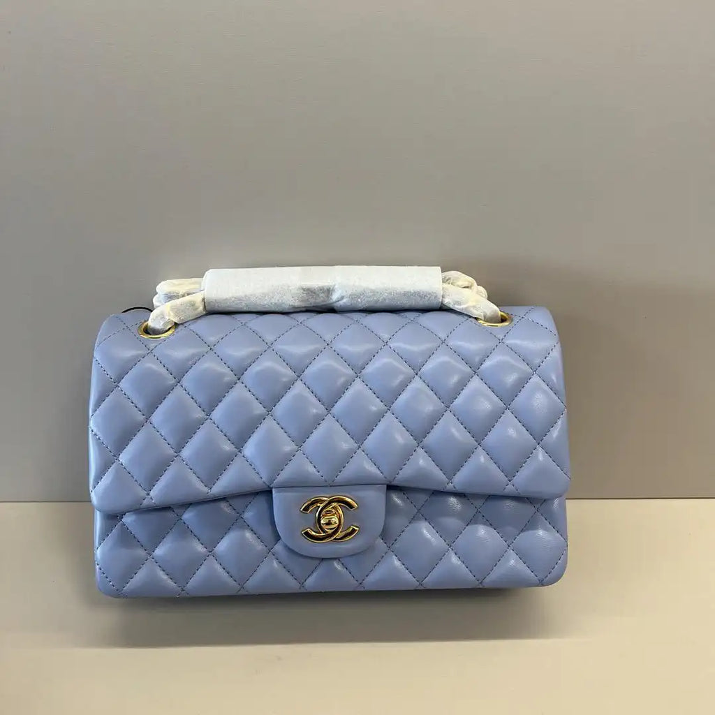 Chanel A01112 Flap Classic 11.12 Handbag Lambskin Dark Blue Light