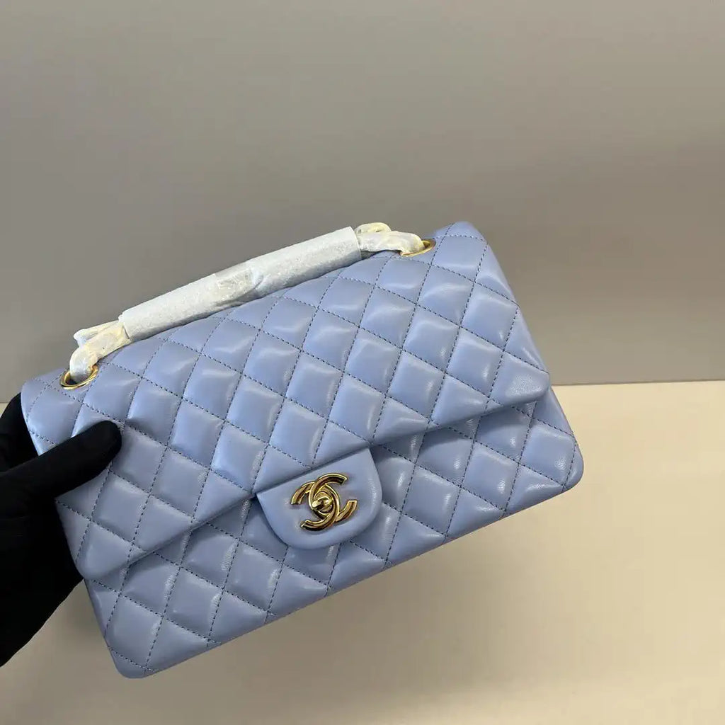 Chanel A01112 Flap Classic 11.12 Handbag Lambskin Dark Blue Light