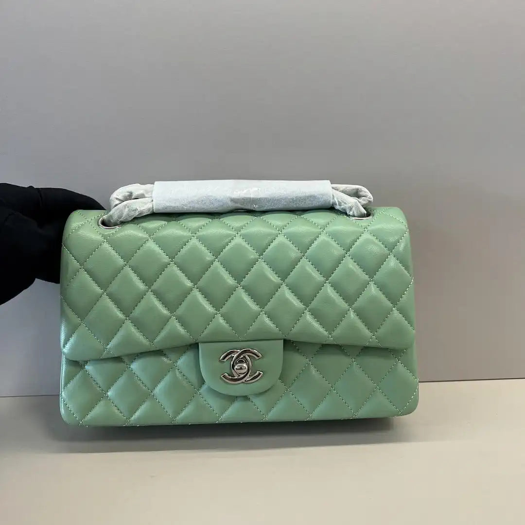 Chanel A01112 Flap Classic 11.12 Handbag Lambskin Mint Green