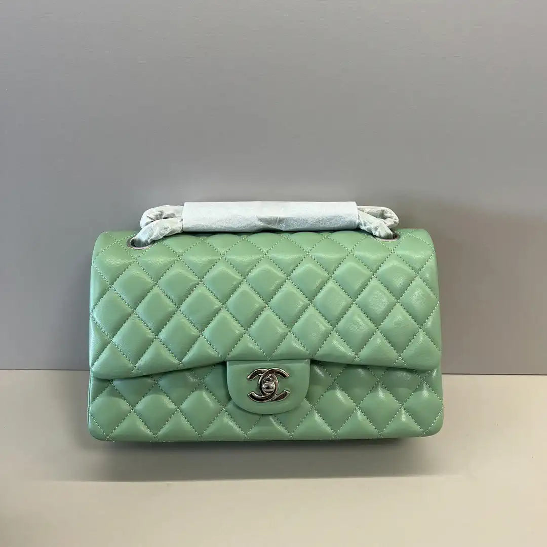 Chanel A01112 Flap Classic 11.12 Handbag Lambskin Mint Green