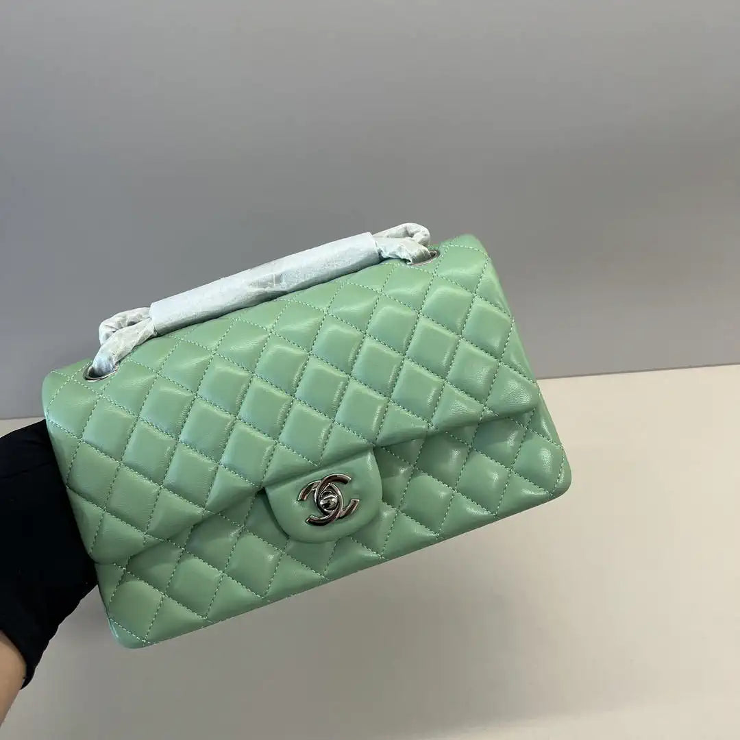 Chanel A01112 Flap Classic 11.12 Handbag Lambskin Mint Green