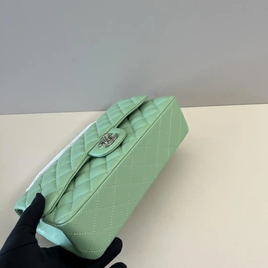 Chanel A01112 Flap Classic 11.12 Handbag Lambskin Mint Green
