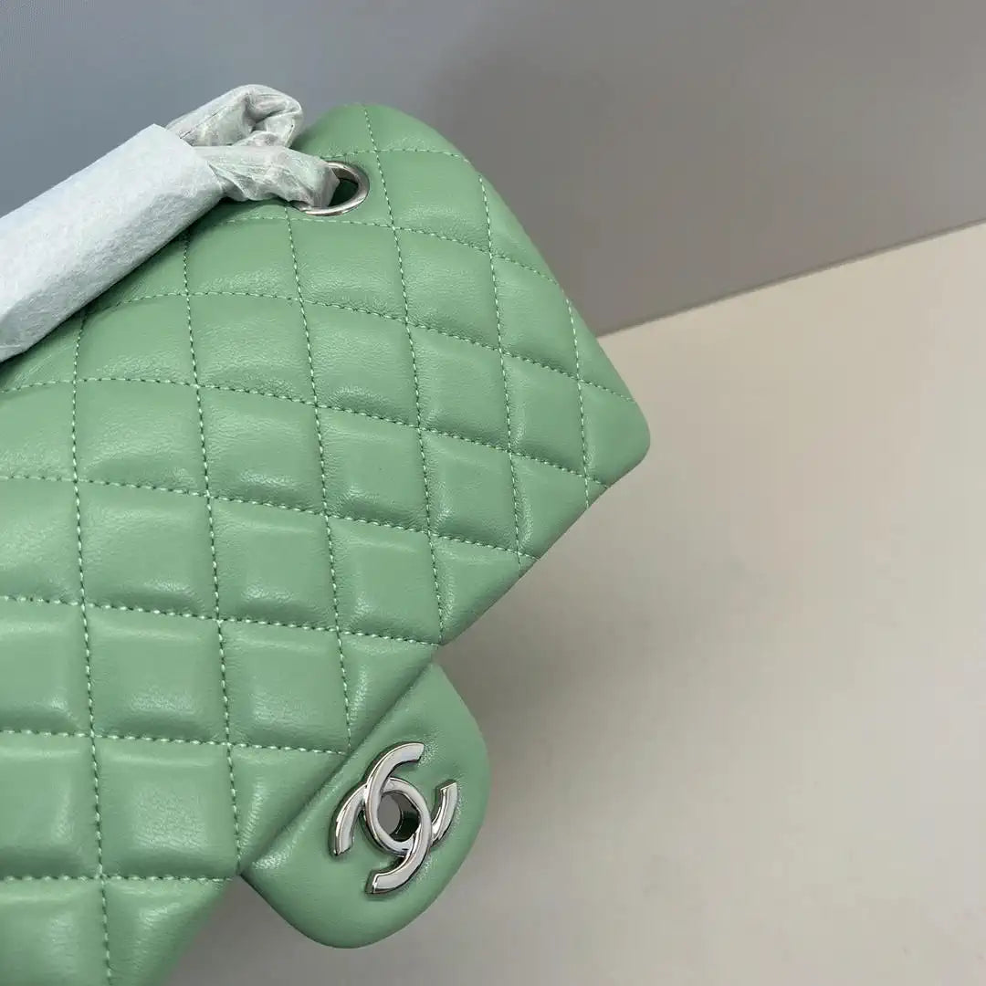 Chanel A01112 Flap Classic 11.12 Handbag Lambskin Mint Green