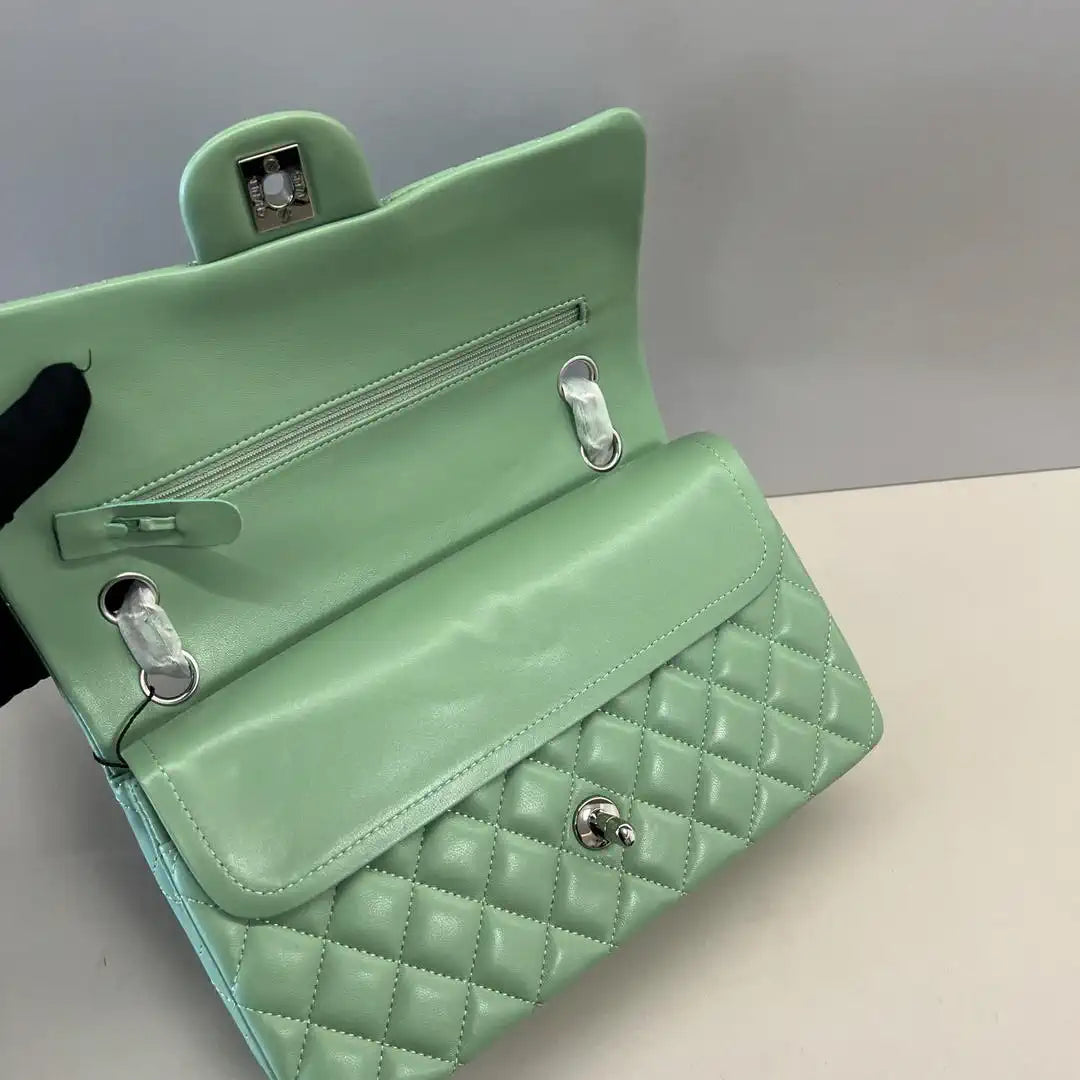 Chanel A01112 Flap Classic 11.12 Handbag Lambskin Mint Green