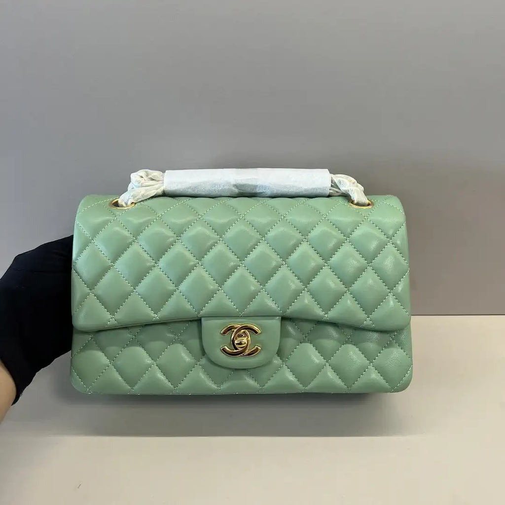 Chanel A01112 Flap Classic 11.12 Handbag Lambskin Mint Green