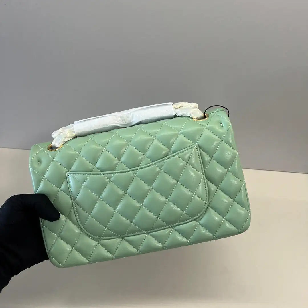 Chanel A01112 Flap Classic 11.12 Handbag Lambskin Mint Green