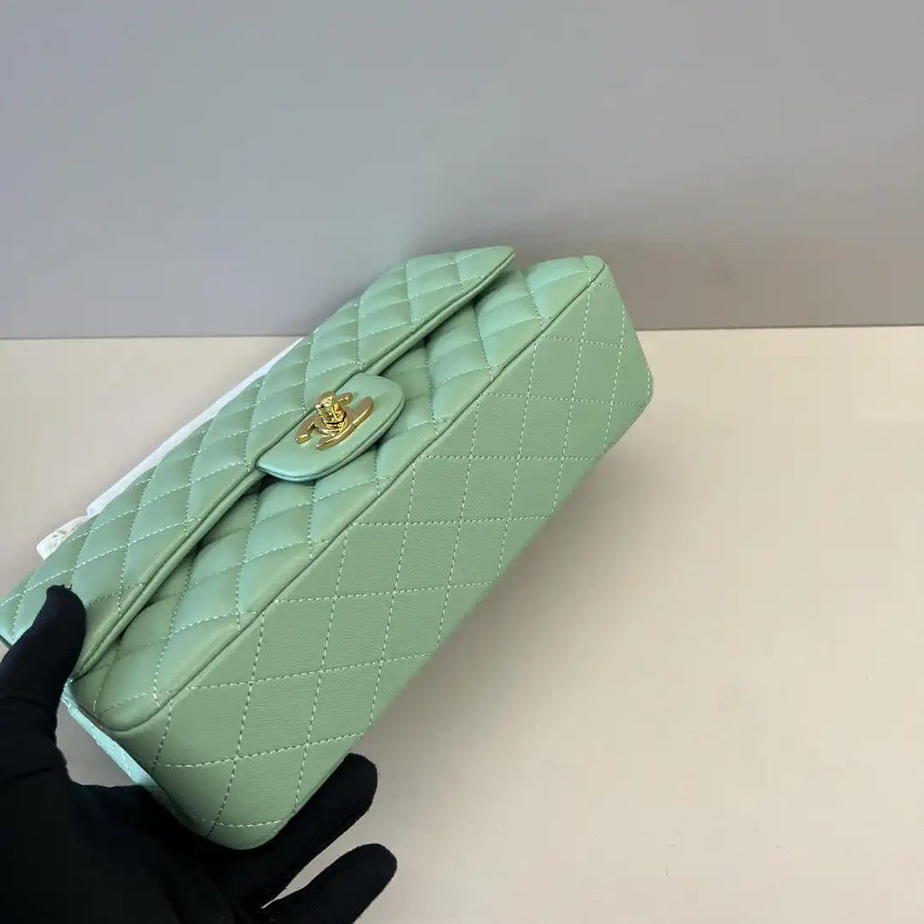 Chanel A01112 Flap Classic 11.12 Handbag Lambskin Mint Green