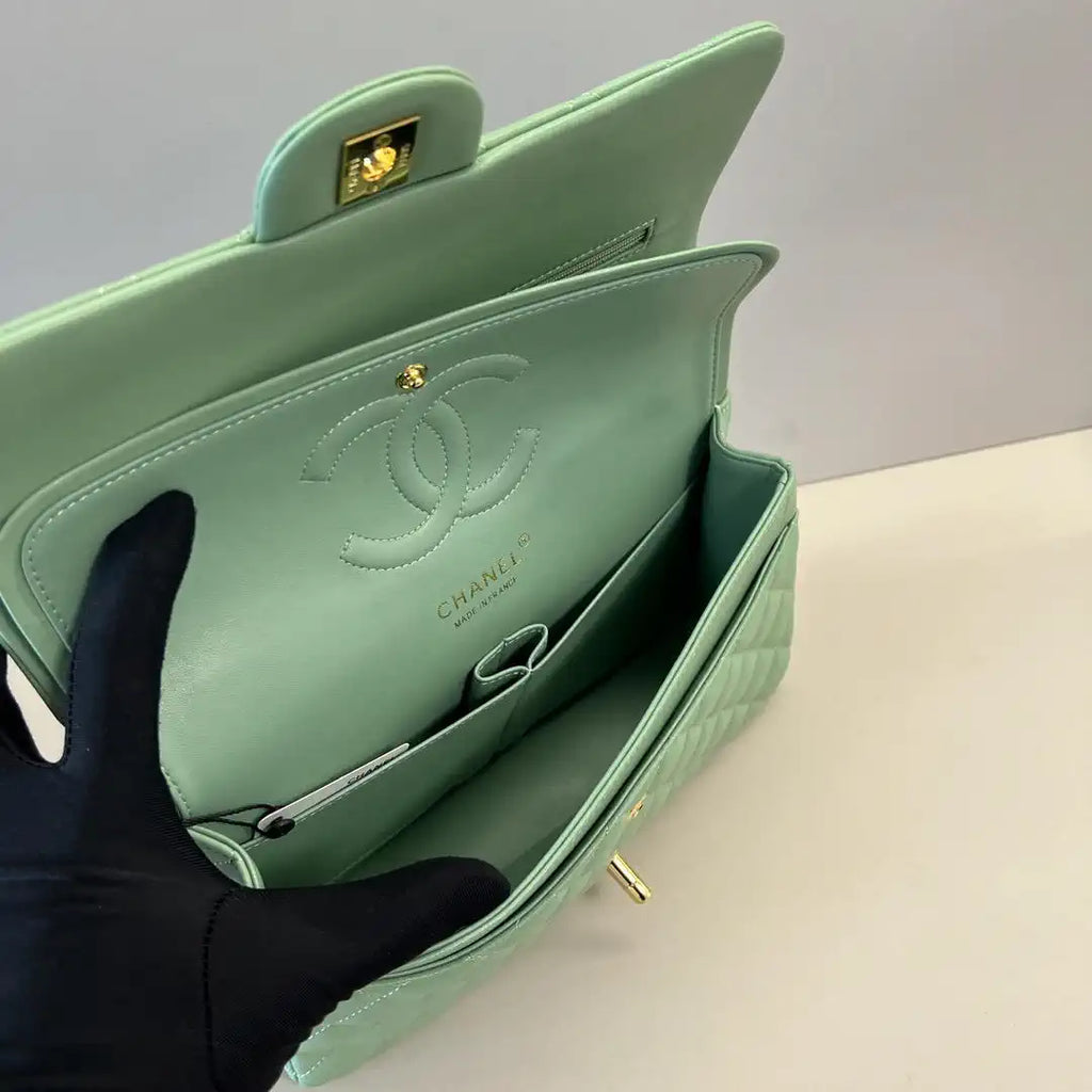 Chanel A01112 Flap Classic 11.12 Handbag Lambskin Mint Green