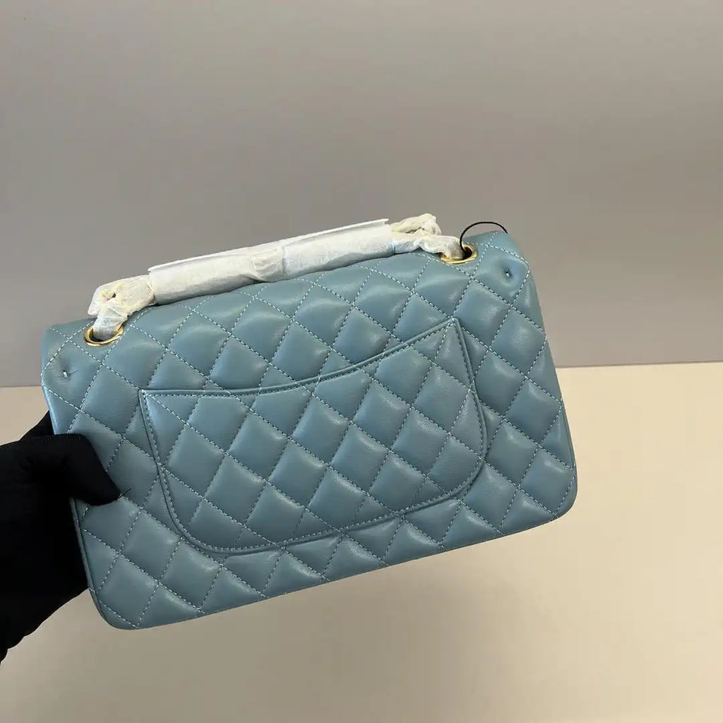 Chanel A01112 Flap Classic 11.12 Handbag Lambskin Blue Gray