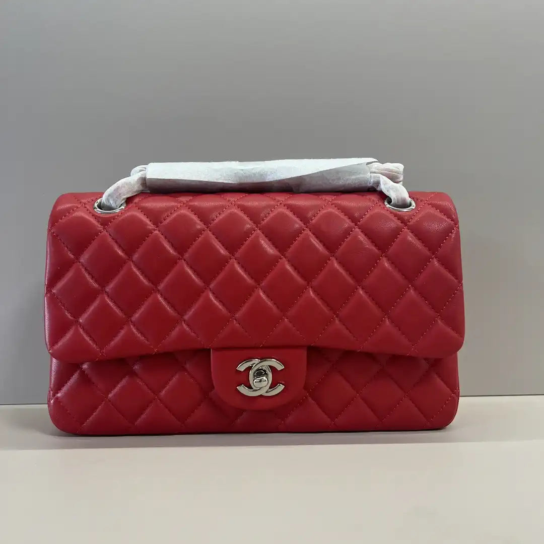 Chanel A01112 Flap Classic 11.12 Handbag Lambskin Red