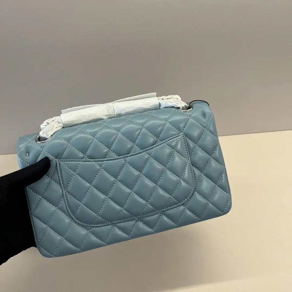 Chanel A01112 Flap Classic 11.12 Handbag Lambskin Blue Gray