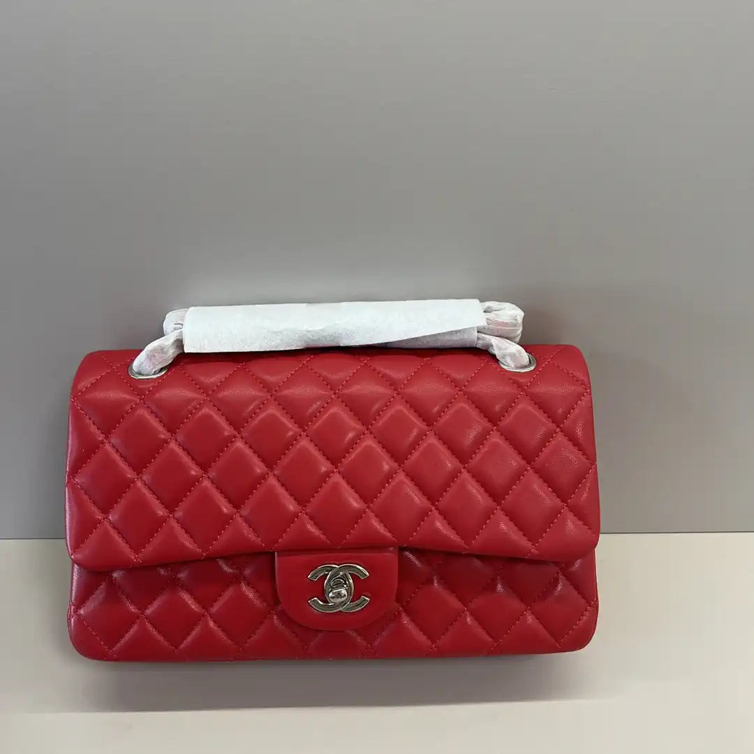 Chanel A01112 Flap Classic 11.12 Handbag Lambskin Red