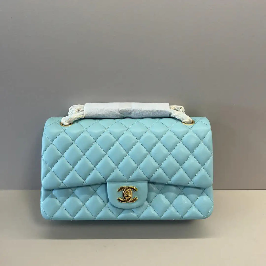 Chanel A01112 Flap Classic 11.12 Handbag Lambskin Pastel Blue