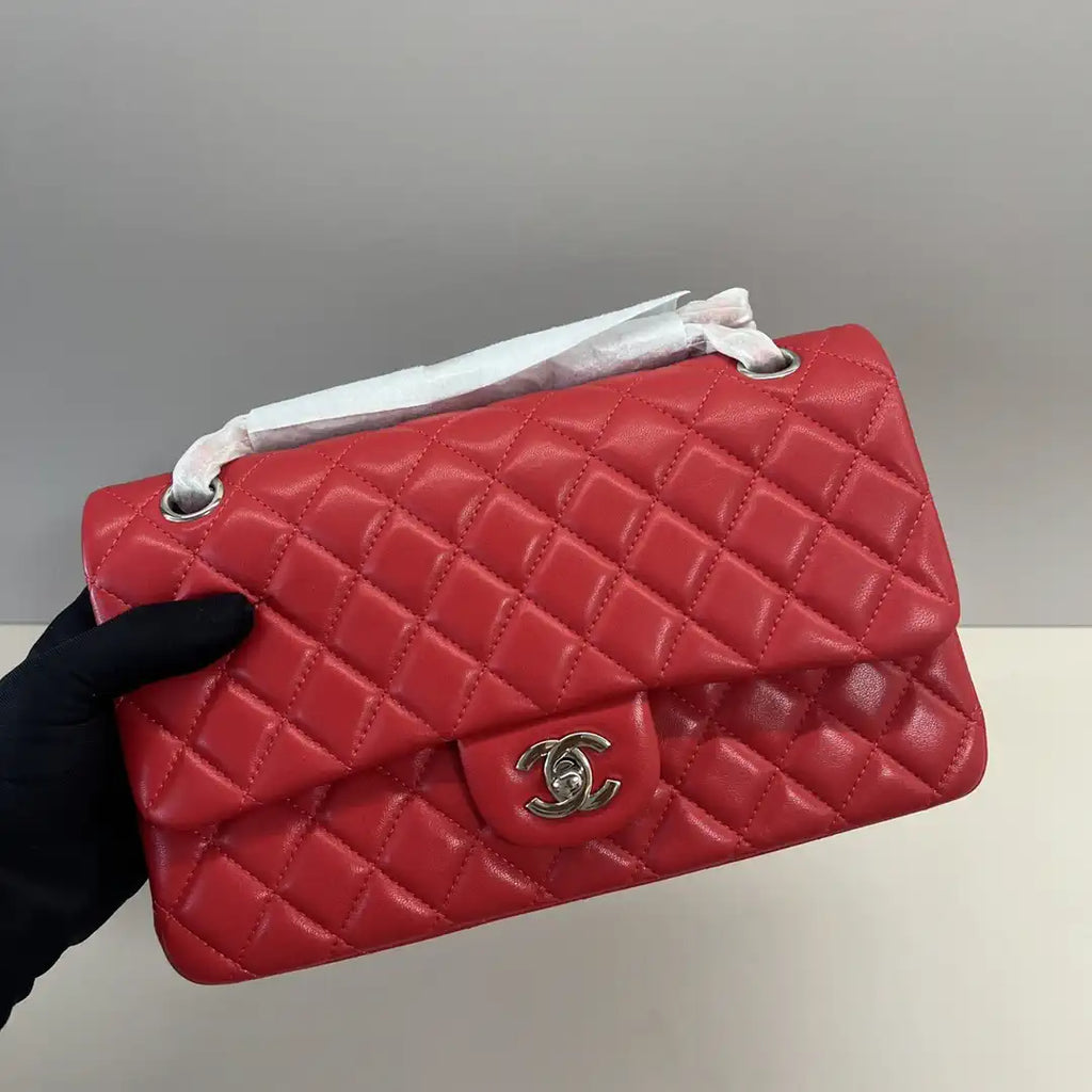 Chanel A01112 Flap Classic 11.12 Handbag Lambskin Red
