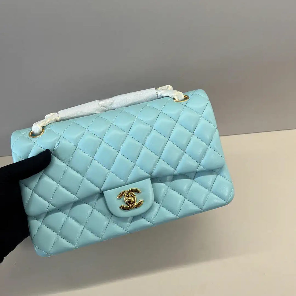 Chanel A01112 Flap Classic 11.12 Handbag Lambskin Pastel Blue