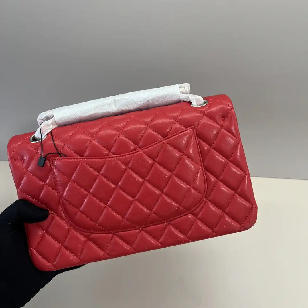 Chanel A01112 Flap Classic 11.12 Handbag Lambskin Red