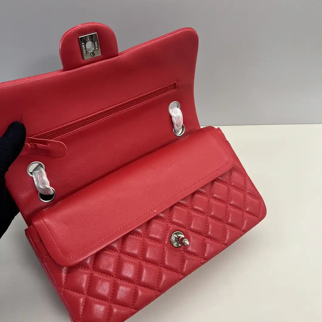 Chanel A01112 Flap Classic 11.12 Handbag Lambskin Red