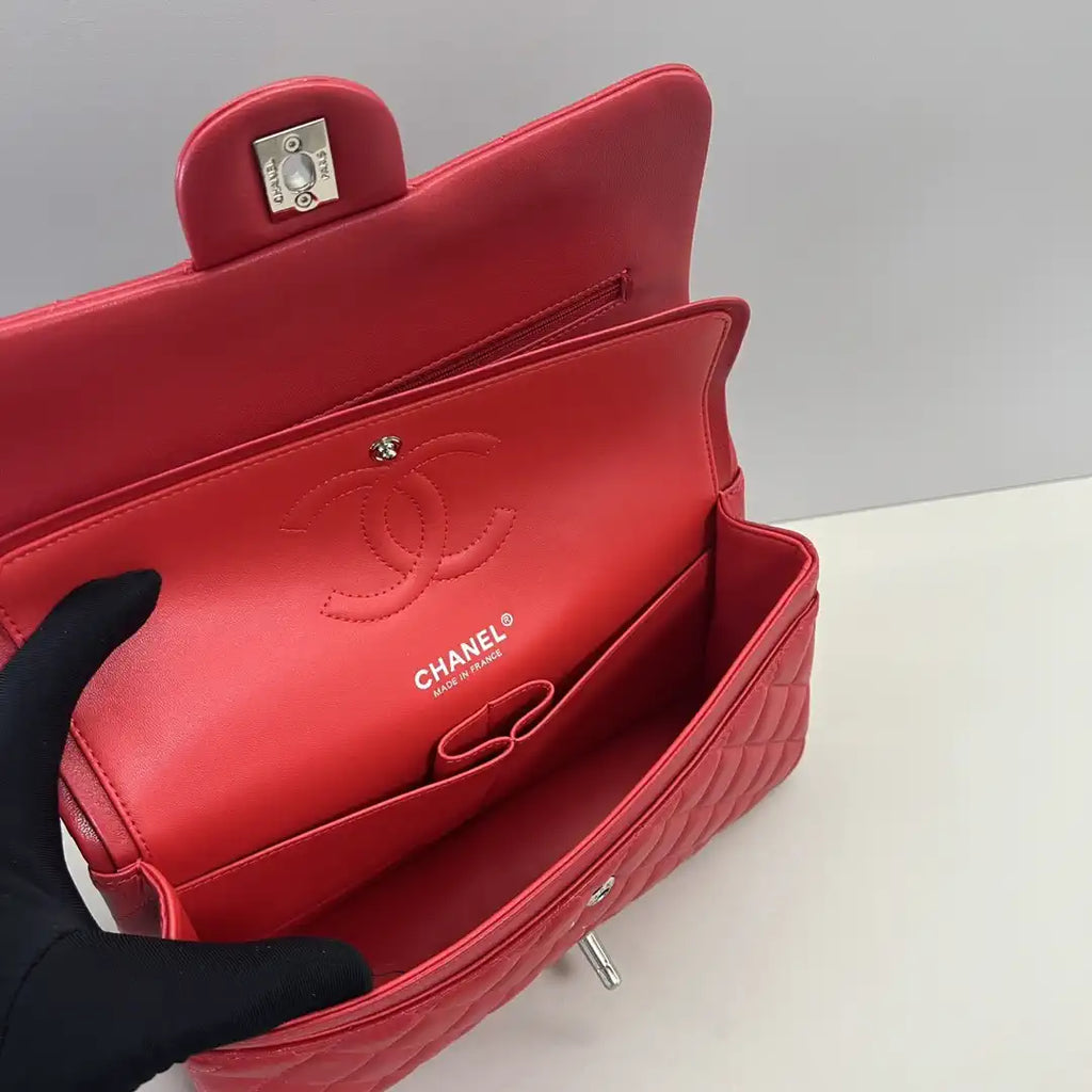 Chanel A01112 Flap Classic 11.12 Handbag Lambskin Red