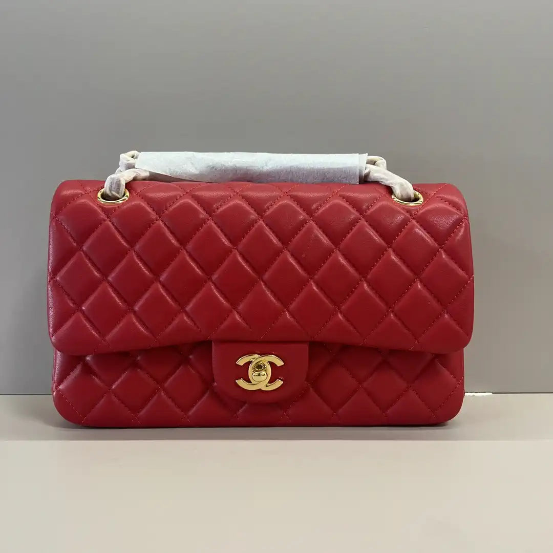 Chanel A01112 Flap Classic 11.12 Handbag Lambskin Red