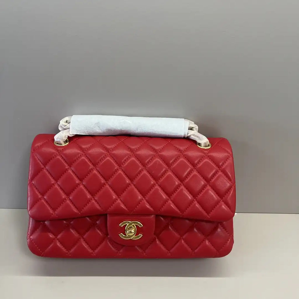 Chanel A01112 Flap Classic 11.12 Handbag Lambskin Red