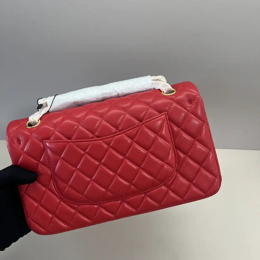 Chanel A01112 Flap Classic 11.12 Handbag Lambskin Red