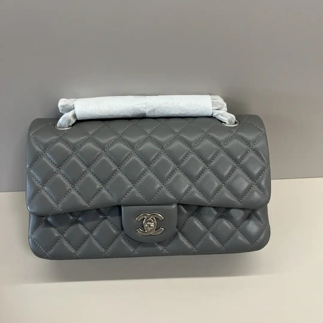 Chanel A01112 Flap Classic 11.12 Handbag Lambskin Dark Gray