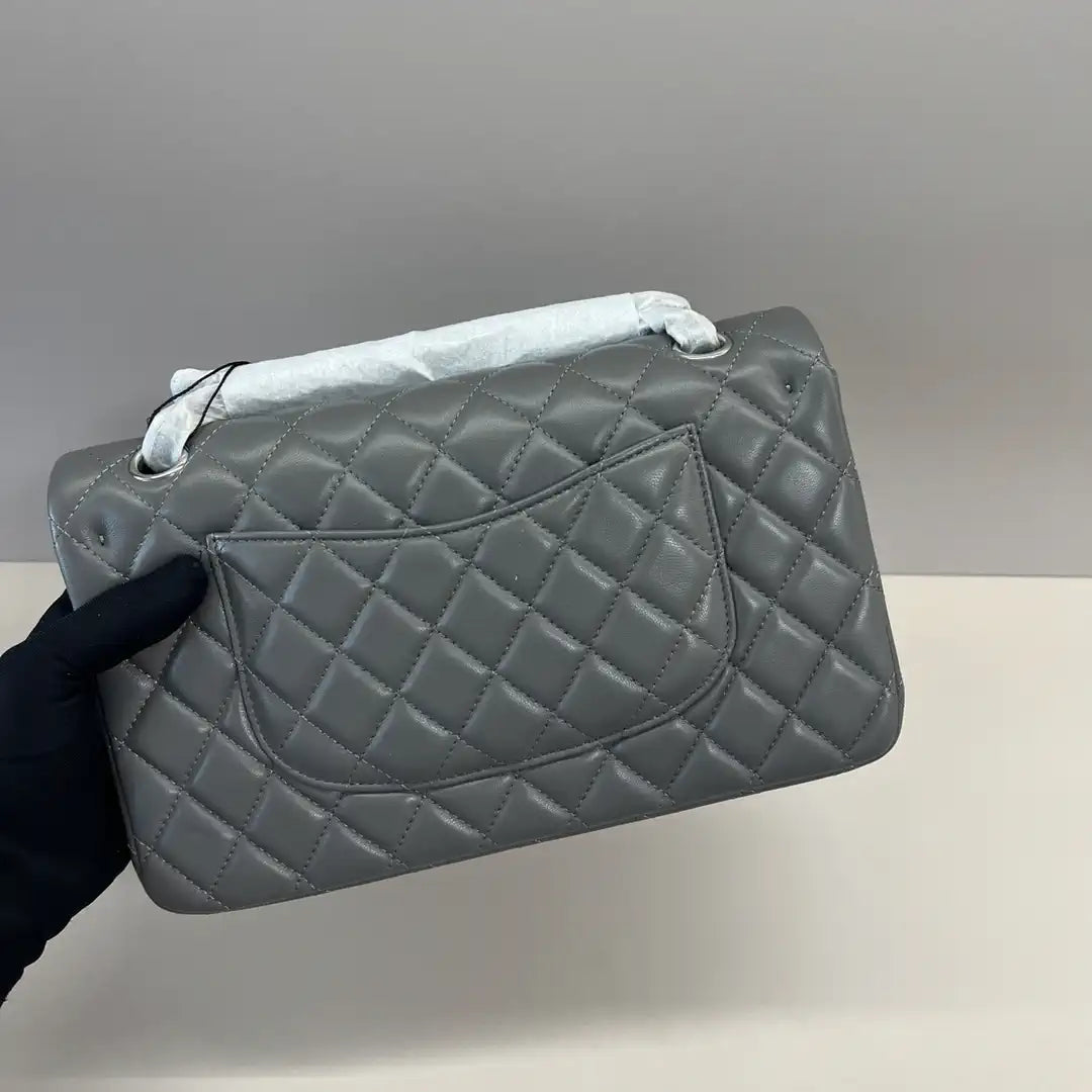 Chanel A01112 Flap Classic 11.12 Handbag Lambskin Dark Gray