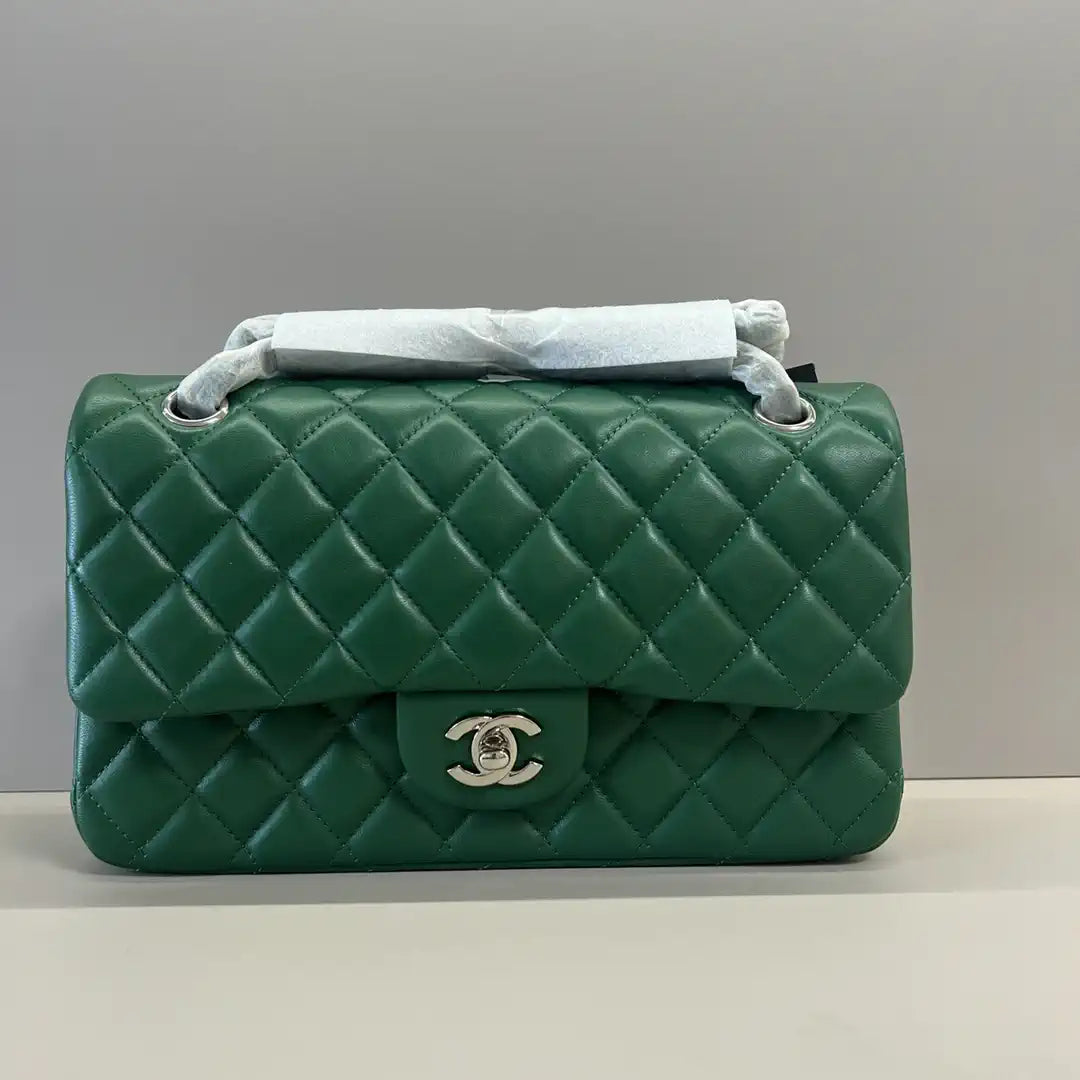 Chanel A01112 Flap Classic 11.12 Handbag Lambskin Green