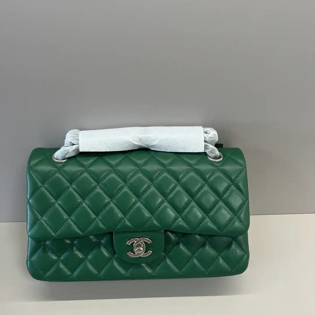 Chanel A01112 Flap Classic 11.12 Handbag Lambskin Green