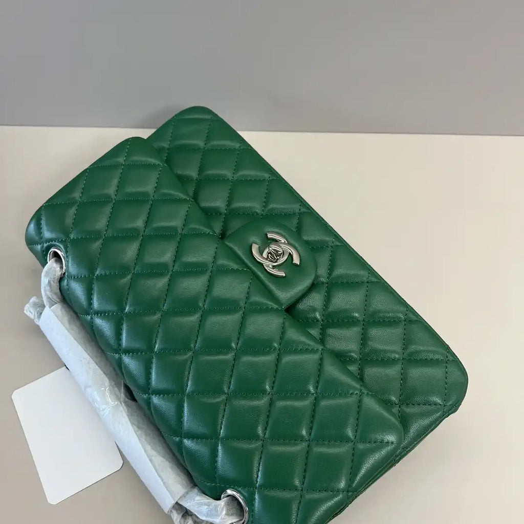 Chanel A01112 Flap Classic 11.12 Handbag Lambskin Green