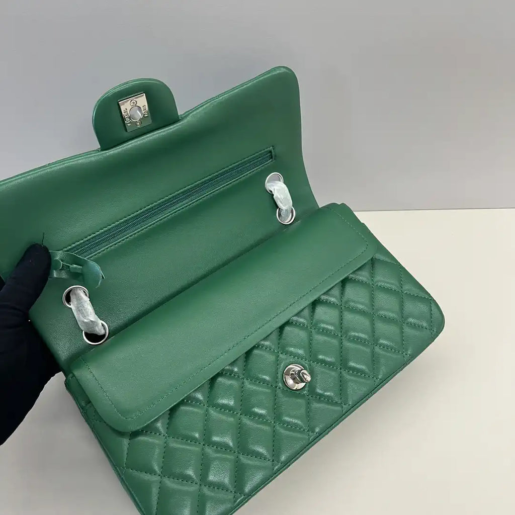 Chanel A01112 Flap Classic 11.12 Handbag Lambskin Green