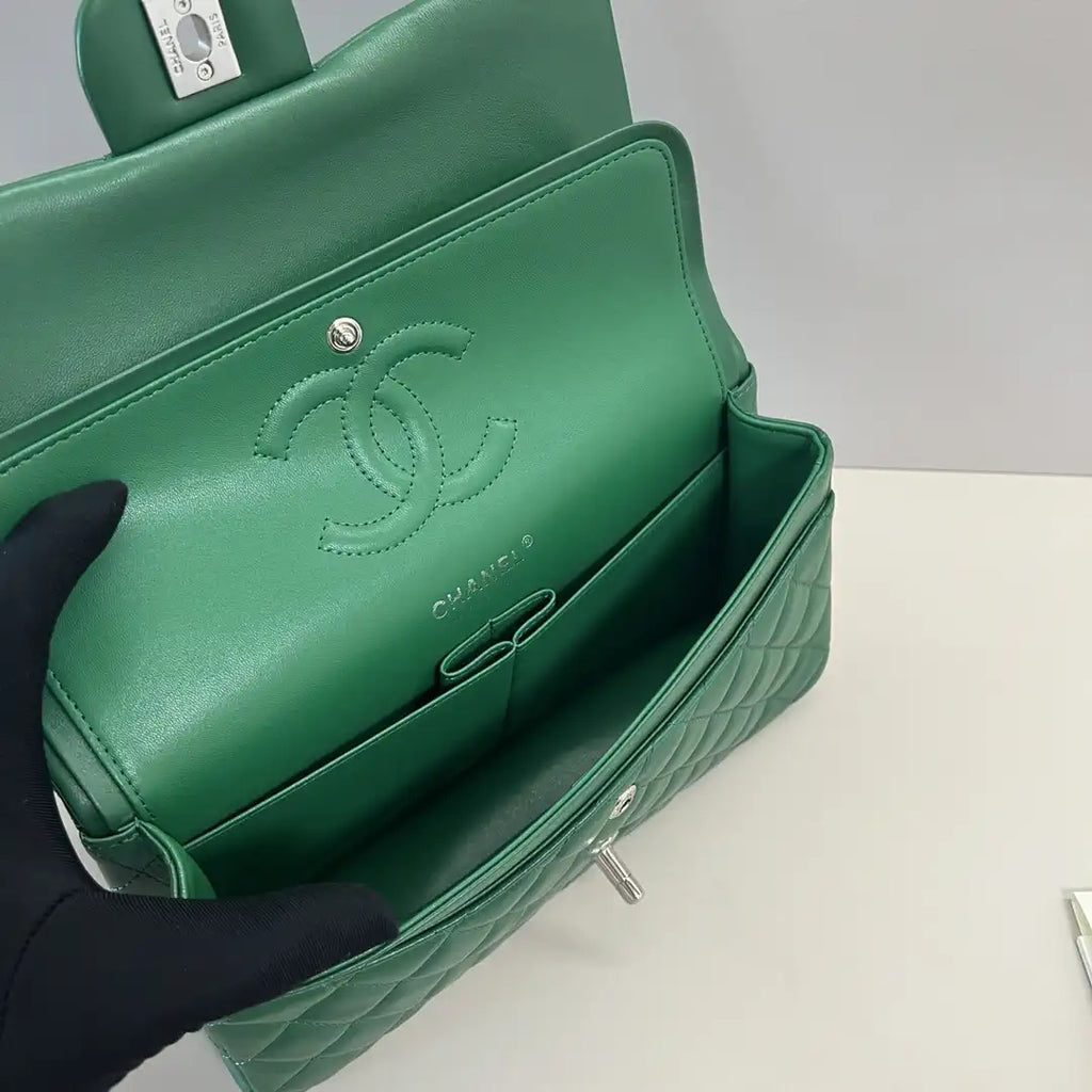 Chanel A01112 Flap Classic 11.12 Handbag Lambskin Green