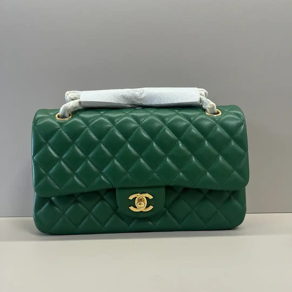 Chanel A01112 Flap Classic 11.12 Handbag Lambskin Green