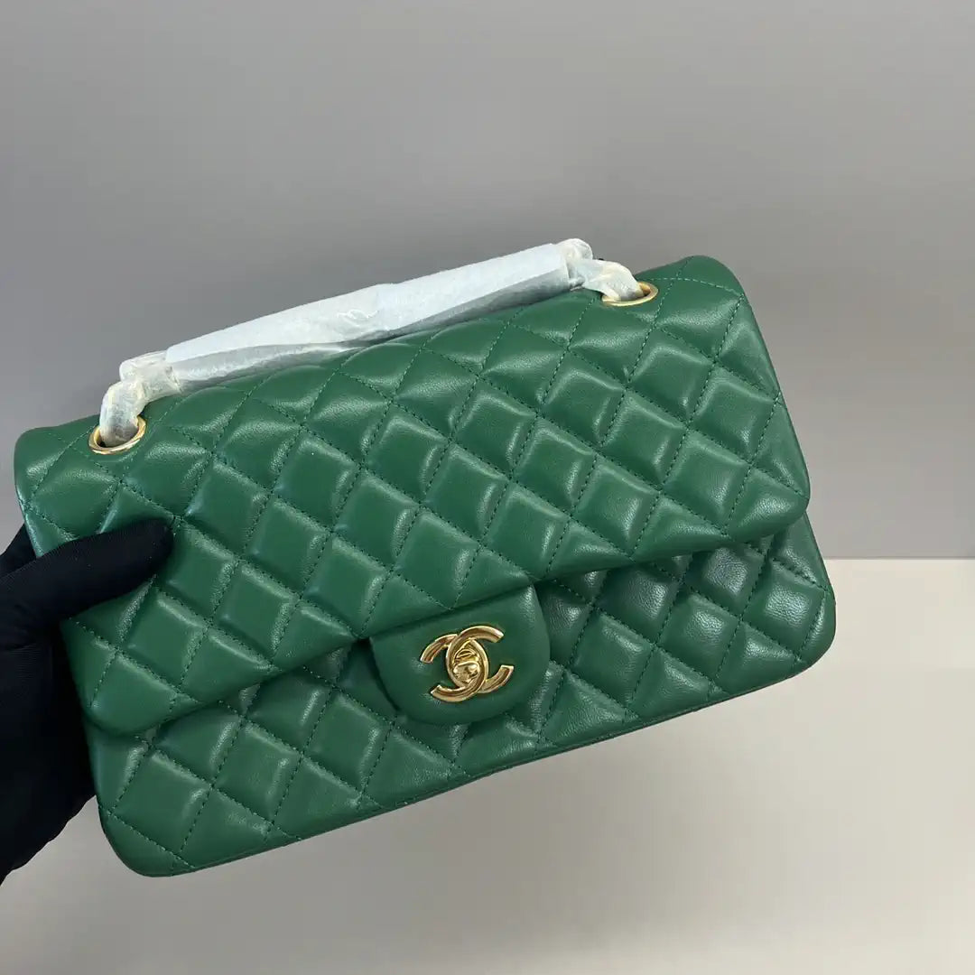 Chanel A01112 Flap Classic 11.12 Handbag Lambskin Green