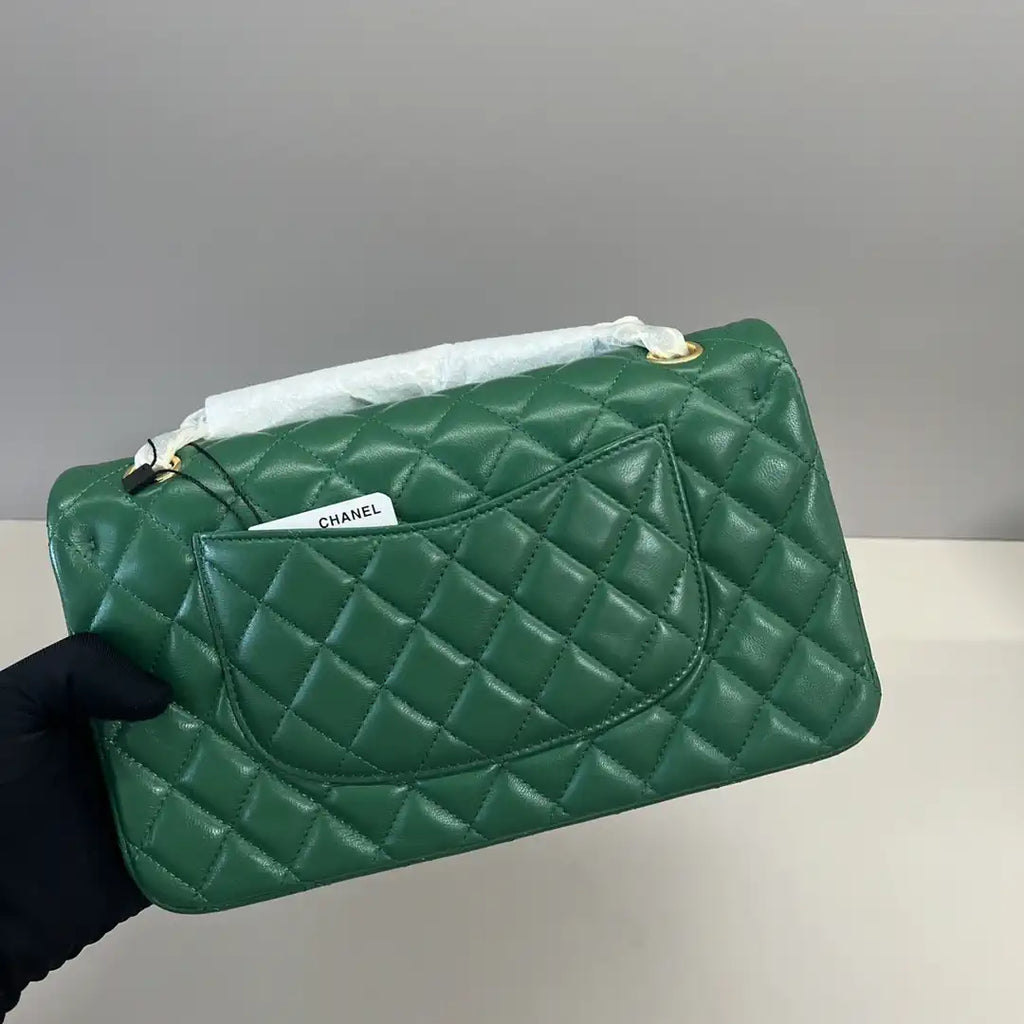 Chanel A01112 Flap Classic 11.12 Handbag Lambskin Green
