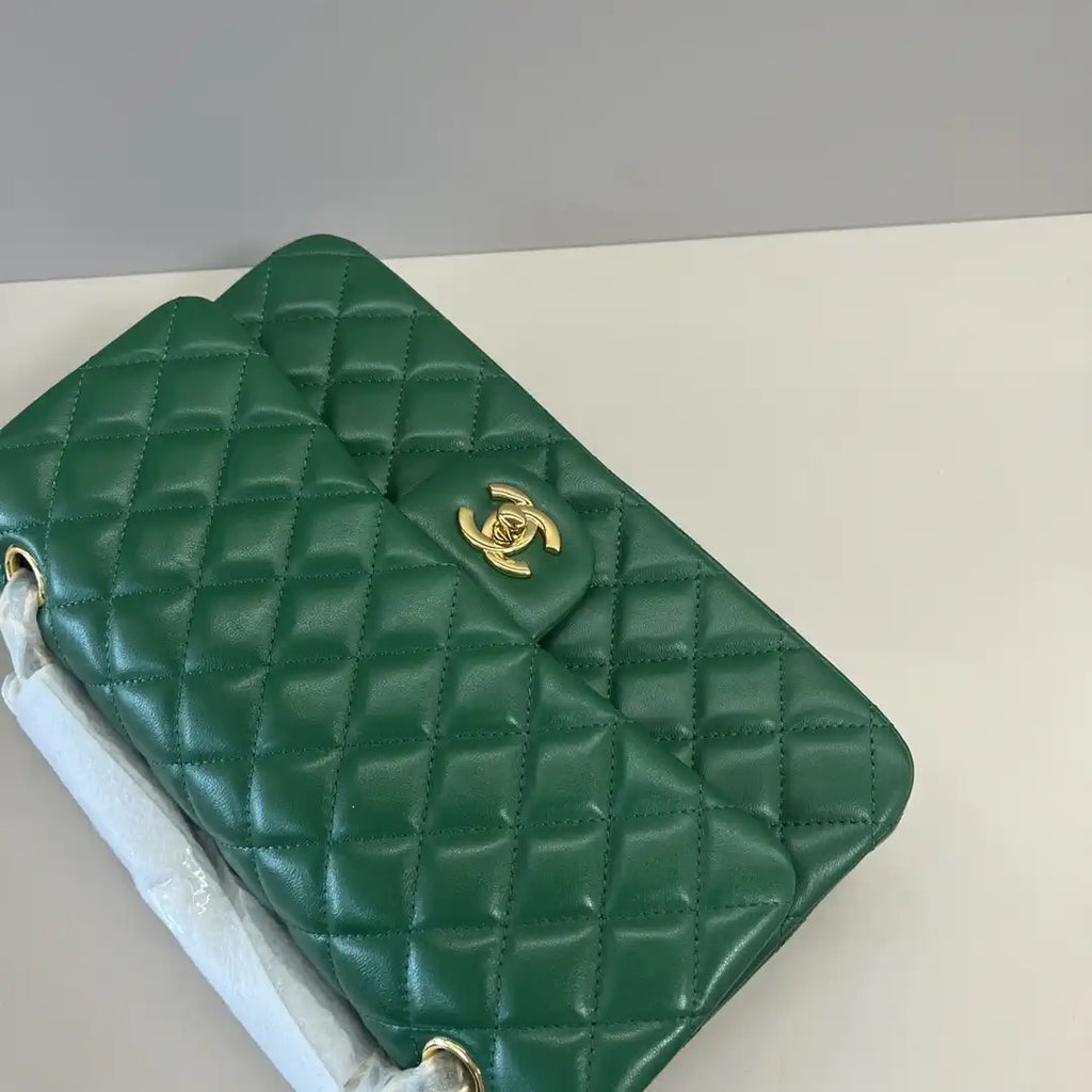Chanel A01112 Flap Classic 11.12 Handbag Lambskin Green