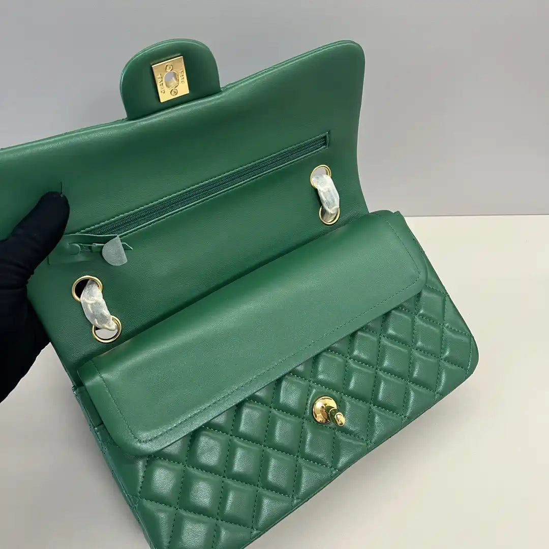 Chanel A01112 Flap Classic 11.12 Handbag Lambskin Green