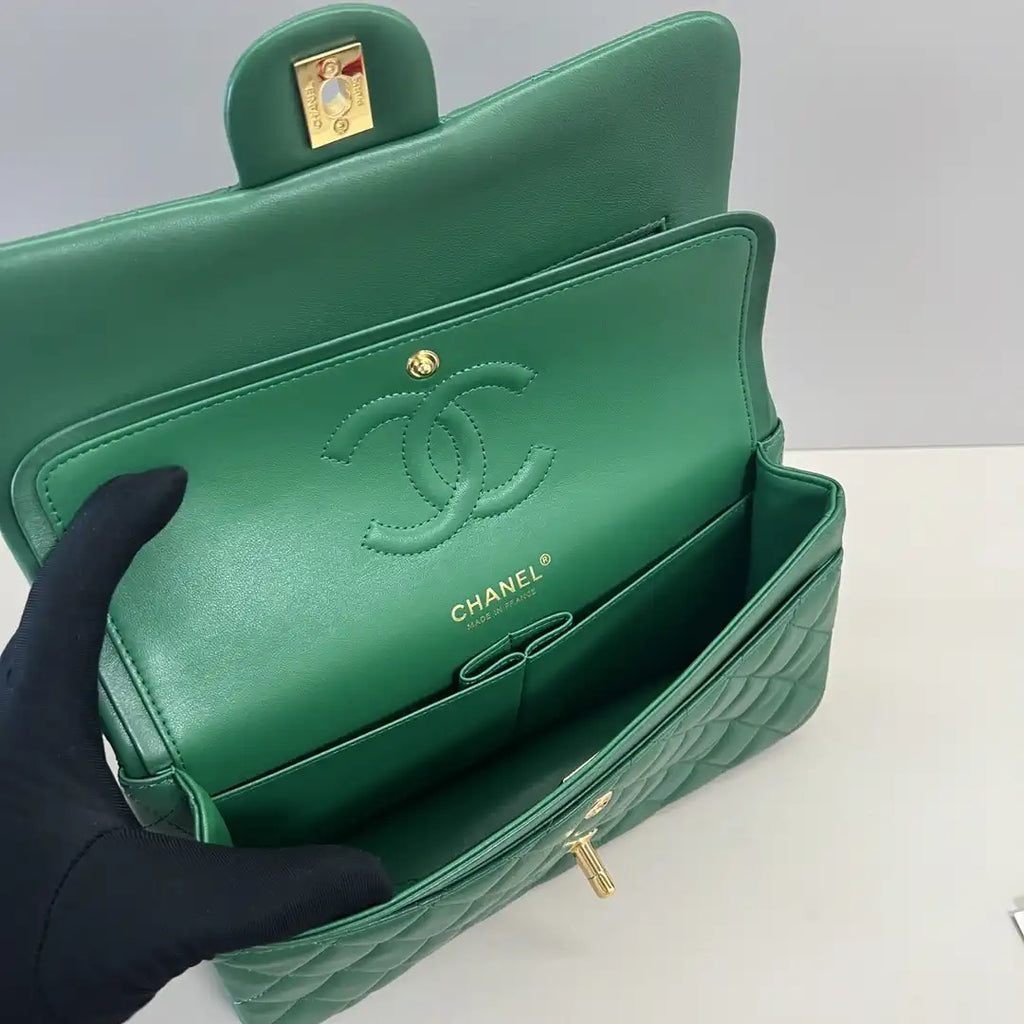 Chanel A01112 Flap Classic 11.12 Handbag Lambskin Green