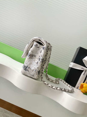 Chanel A01112 Flap Classic 11.12 Handbag Silver and sequined beads - Default Title - View 2