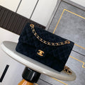 Chanel A01112 Flap Classic 11.12 Handbag Suede leather & Gold-Tone Metal Black - Default Title - View 1