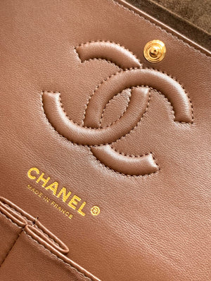 Chanel A01112 Flap Classic 11.12 Handbag Suede leather & Gold-Tone Metal Dark Brown - Default Title - View 7