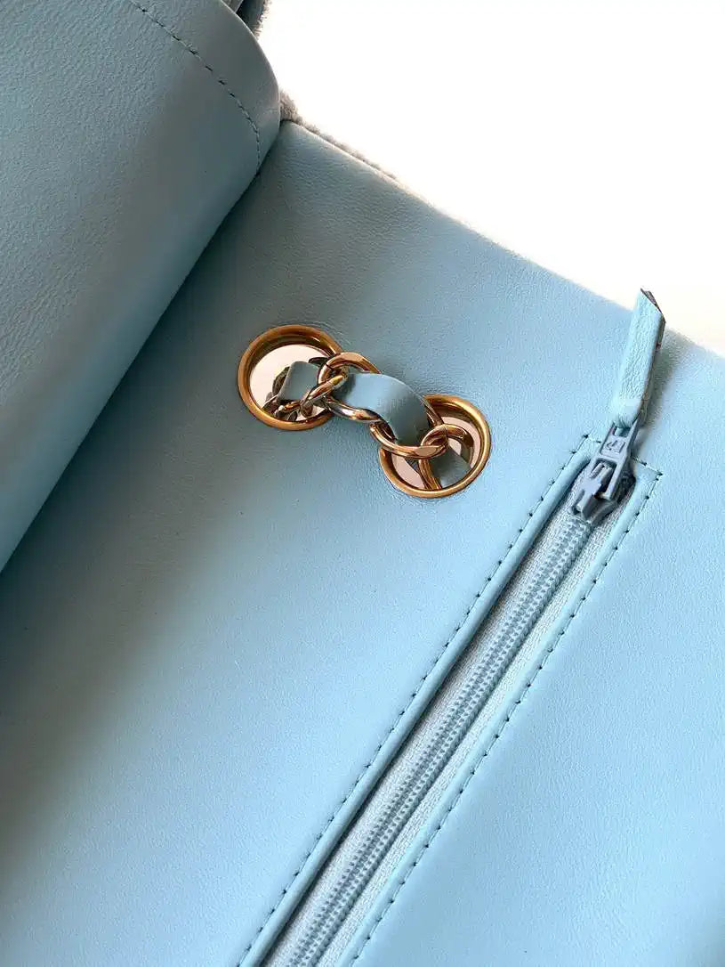 Chanel A01112 Flap Classic 11.12 Handbag Velvet diamond pattern Blue