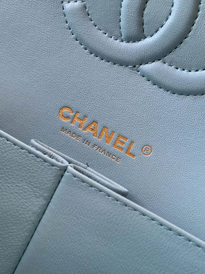 Chanel A01112 Flap Classic 11.12 Handbag Velvet diamond pattern Blue