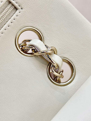 Chanel A01112 Flap Classic 11.12 Handbag White Lambskin Gold - Default Title - View 3