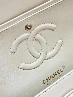Chanel A01112 Flap Classic 11.12 Handbag White Lambskin Gold - Default Title - View 4