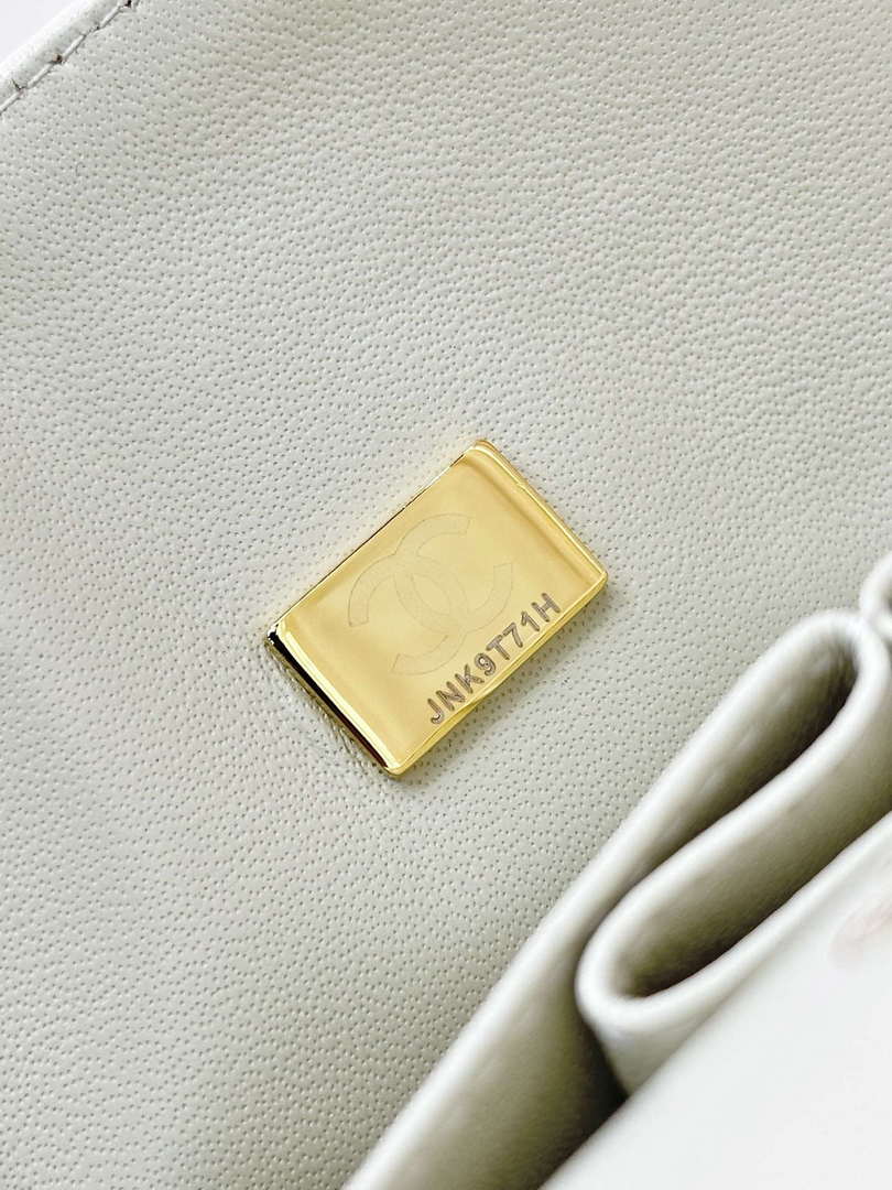 Chanel A01112 Flap Classic 11.12 Handbag White Lambskin Gold