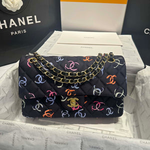 Chanel A01112 Flap Classic 11.12  Printed Fabric & Gold Metal Black & Multicolour - Default Title - View 2