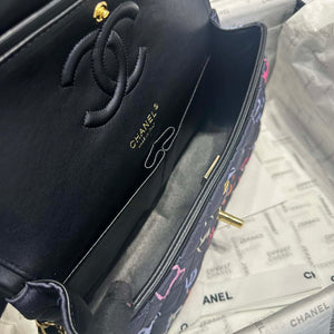 Chanel A01112 Flap Classic 11.12  Printed Fabric & Gold Metal Black & Multicolour - Default Title - View 9