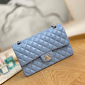 Chanel A01112 Flap Classic Bag Lambskin Light Blue Silver - Default Title - View 1